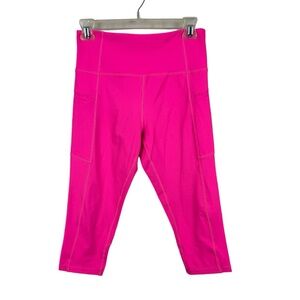 🥑5/$25 Zyia Active Hot Pink Zipper Pocket Light N Tight Hi-Rise Crop Size 6-8